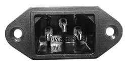 Conector IEC 60320 C14 (Inlet) fixao com parafusos