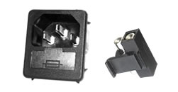 Conector de encaixe rpido com Porta Fusvel de Gaveta IEC-60320 C14